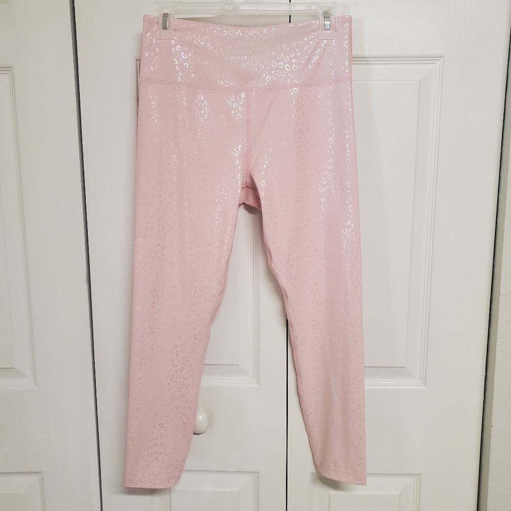 Zyia Active Pink Leopard Unicorn Light And Tight 7/8 Leggings Size 8-10